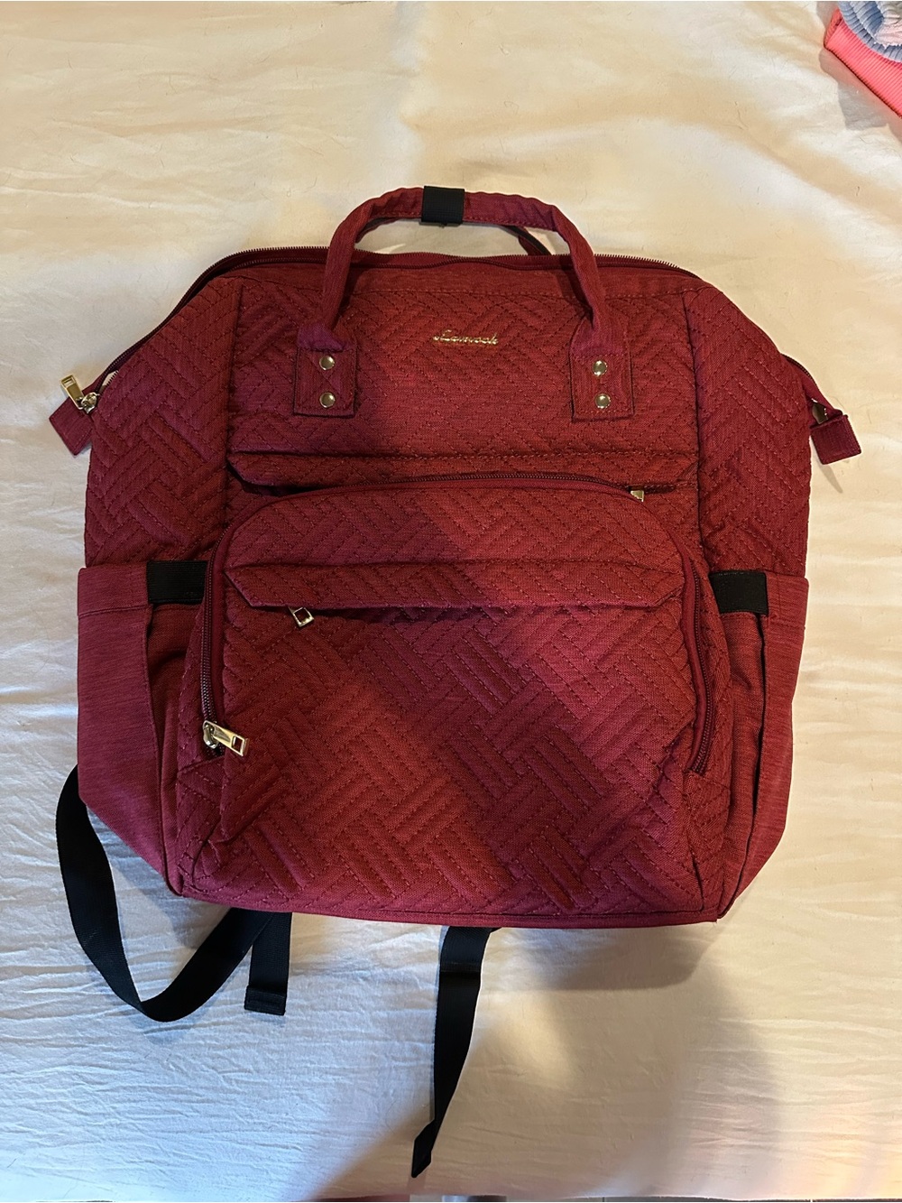 Quilted Burgundy Women’s Backpack